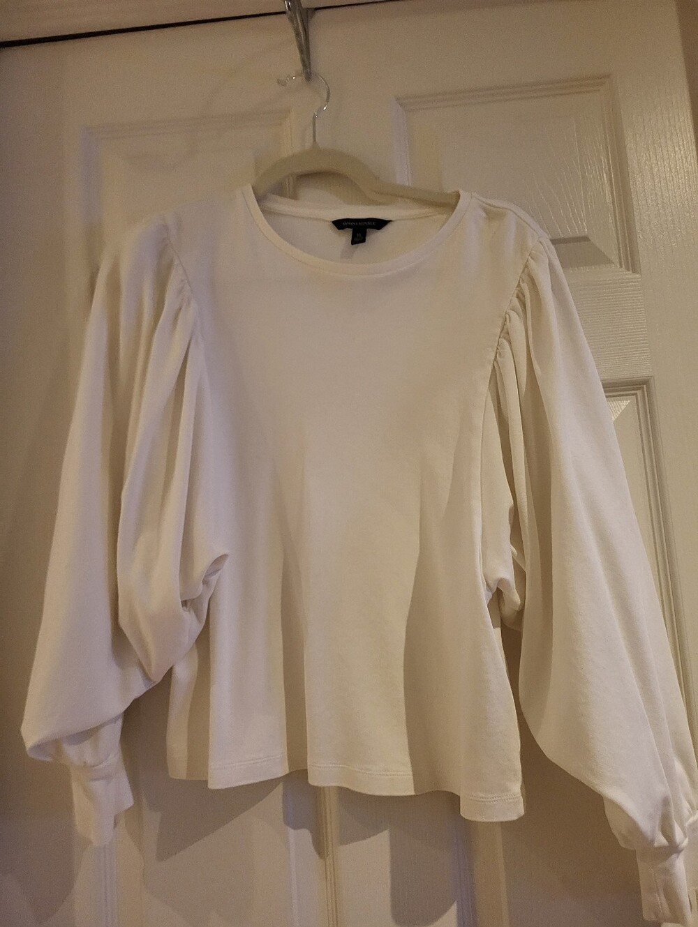 Banana Republic Women’s Cream Puff-Sleeve Long-Sleeve Top - Cream (38)